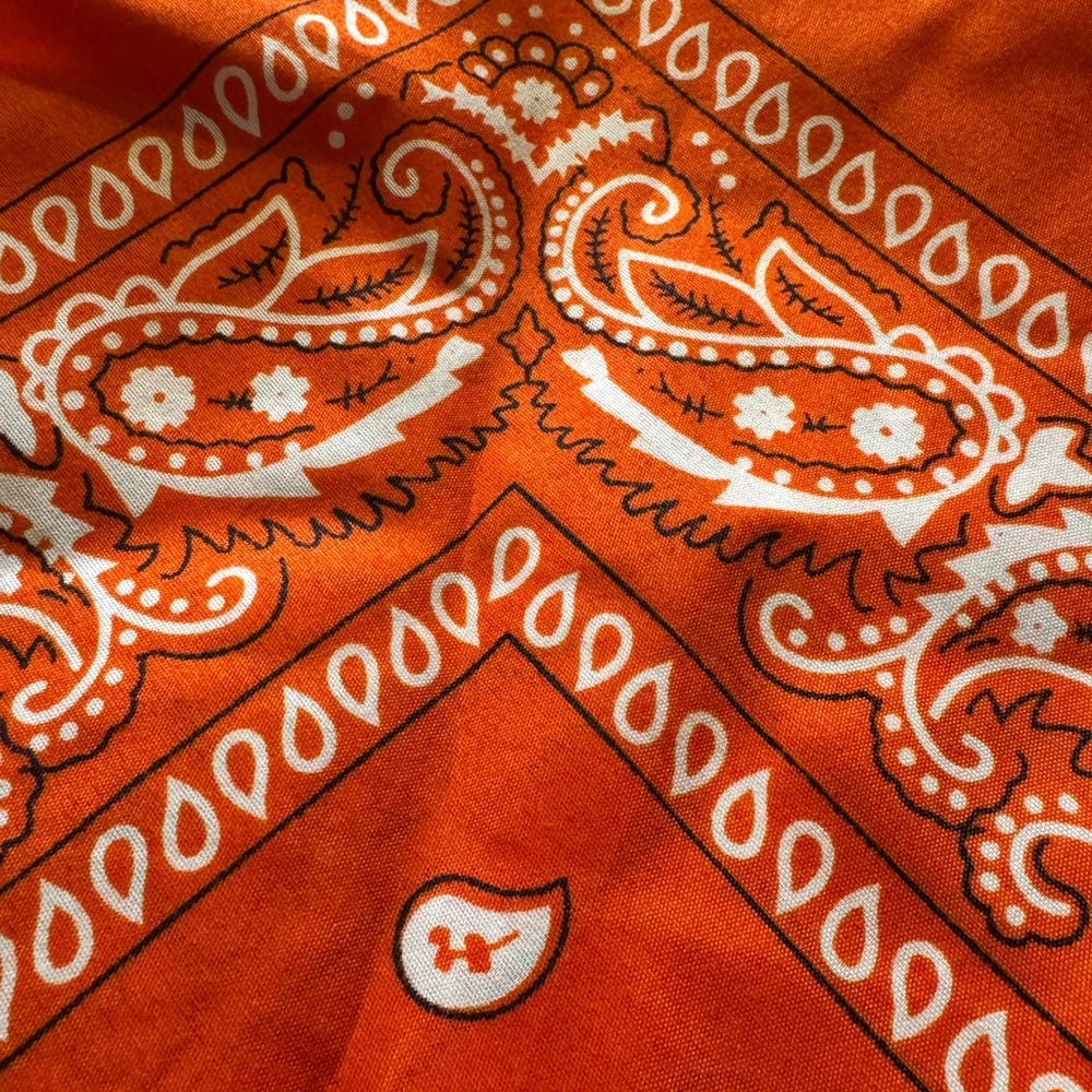 Bold Orange Paisley Bandanas(set of 13 )